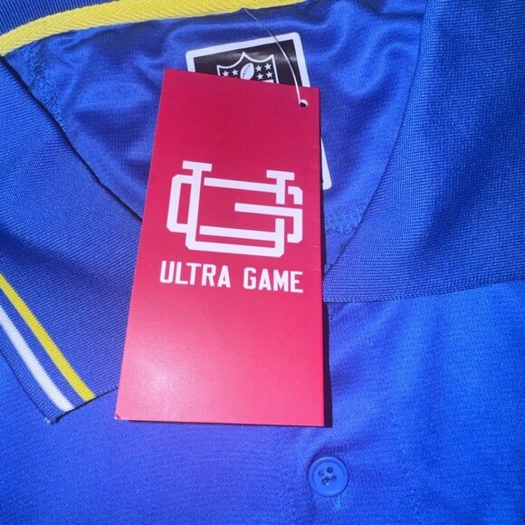 Mens LA Rams Polo Shirt Blue Embroidered Shirt NFL Los Angeles Jersey - Picture 6 of 10